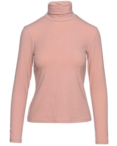 Conquista Salmon Turtle Neck Top By In Sustainable Fabric - Pink