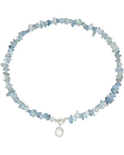 Ninemoo Aquamarine Beaded Necklace - Blue