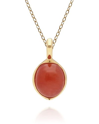 Gemondo Irregular Dyed Jade Pendant In Gold Plated Sterling Silver - White