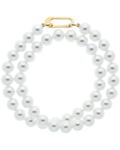 Emma Holland Jewellery Pearl Wrap & Gold Clasp Bracelet - Metallic