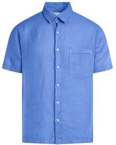 Haris Cotton Short Sleeved Front Pocket Linen Shirt- Regatta - Blue