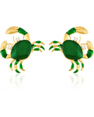 Milou Jewelry Crab Earrings - Green