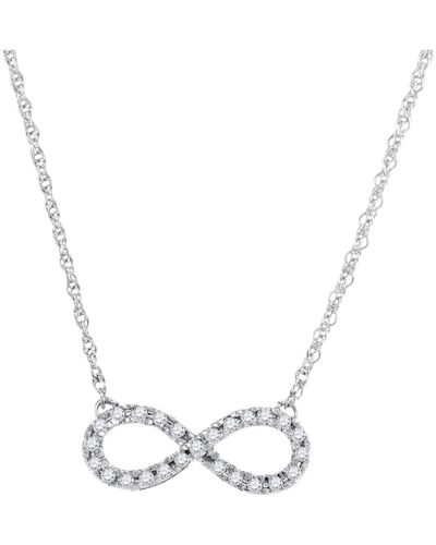 Cosanuova Diamond Infinity Necklace In 10k Gold - White