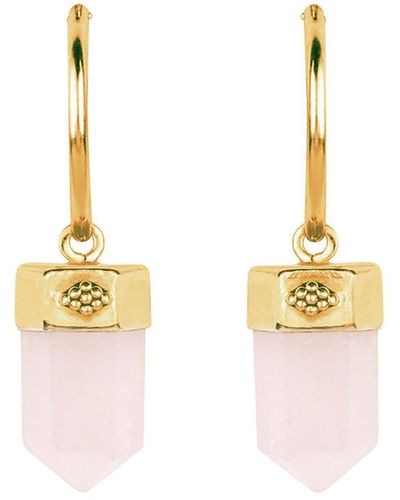 Charlotte's Web Jewellery Open Heart Crystal Vermeil Hoop Earrings - Metallic