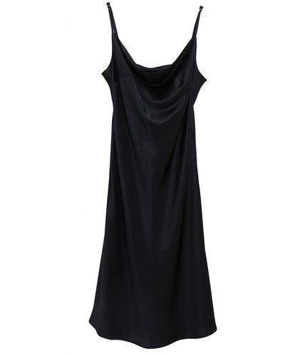 Soft Strokes Silk Rebirth Of Venus Pure Silk Slip Dress - Black