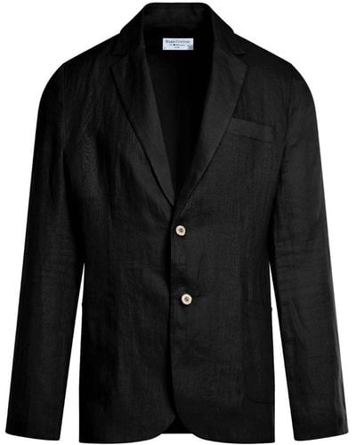Haris Cotton Classic Linen Jacket - Black