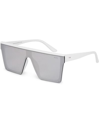 Absence of Colour Oversized Mirrored Visor Sunglasses - Gray