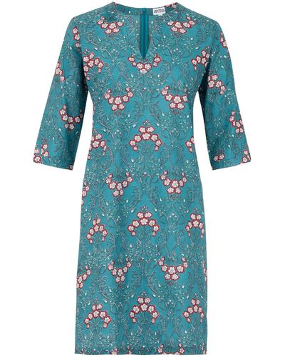 Antra Designs The Teal Tunic Dress - Blue
