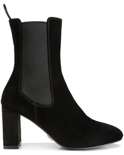 Rag & Co Gaven Suede High Ankle Chelsea Boots In - Black