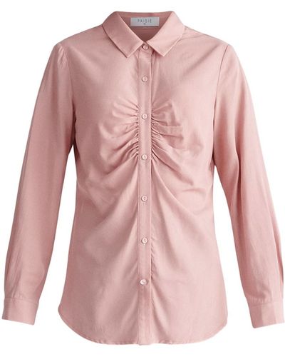 Paisie Gathered Front Shirt - Pink