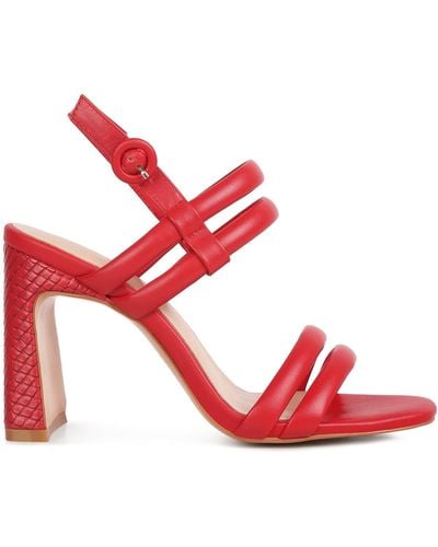 Rag & Co Avianna Slim Block Heel Sandal - Red