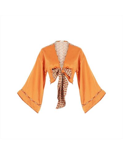 Movom Rory Tie Front Blouse - Orange