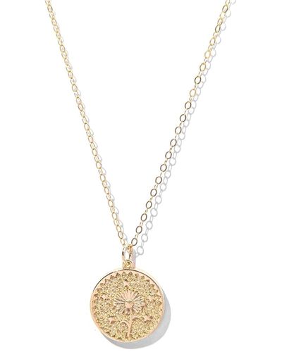 The Essential Jewels Filled Sunflower Pendant Necklace - Metallic