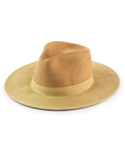 Justine Hats Neutrals Wide Brim Summer Sun Hat In Two Tone - Natural