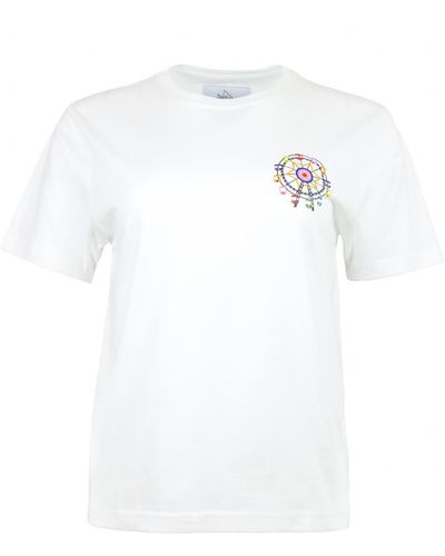 blonde gone rogue Fair Print Organic Cotton T-shirt In - White