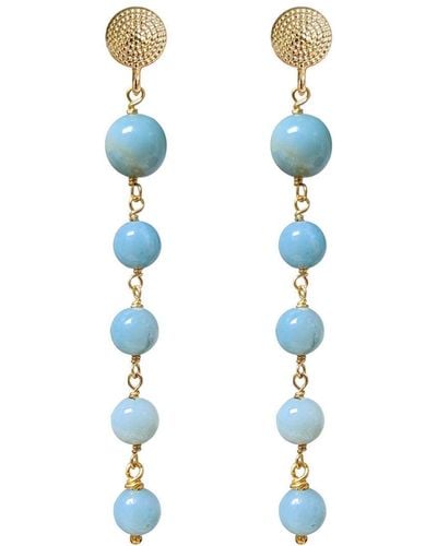 Mirabelle Talia 5 Stone Amazonite Earrings - Blue