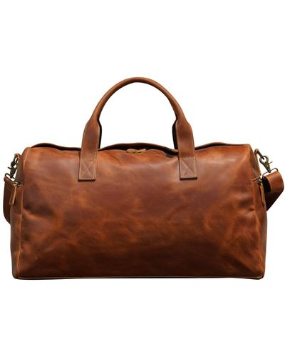 Touri Genuine Leather Weekend Bag - Brown