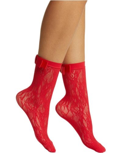 HIGH HEEL JUNGLE by KATHRYN EISMAN Coco Lace Sock - Red