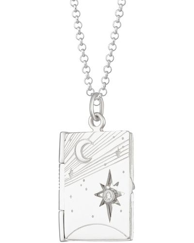 Lily Charmed Sterling Celestial Locket Necklace - Metallic