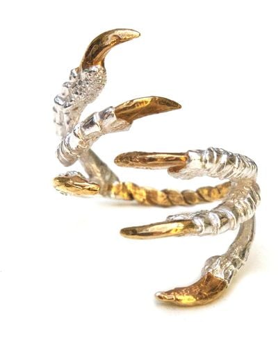Tessa Metcalfe Pigeon Grasp Ring With Gold Nails - Metallic