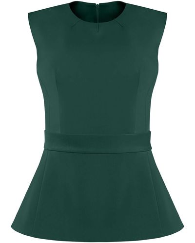 Tia Dorraine Emerald Dream Sleeveless Waist-fitted Top - Green