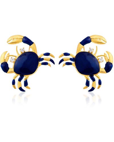 Milou Jewelry Navy Crab Earrings - Blue