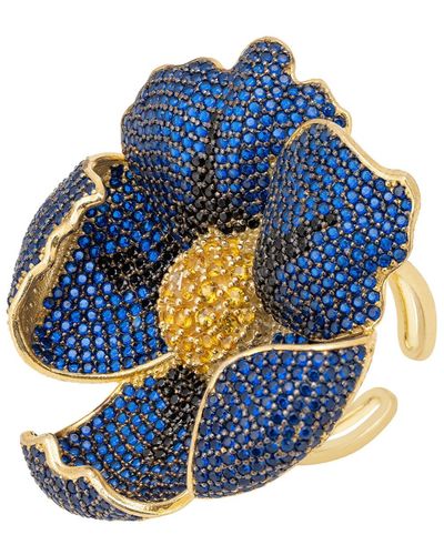 LÁTELITA London Poppy Flower Blue Ring Gold