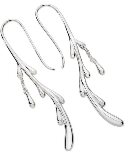 Lucy Quartermaine Shepherds Crook Dripping Earrings - Metallic