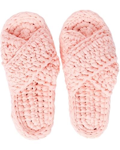 N'Onat Handmade Crochet Slippers In Pink