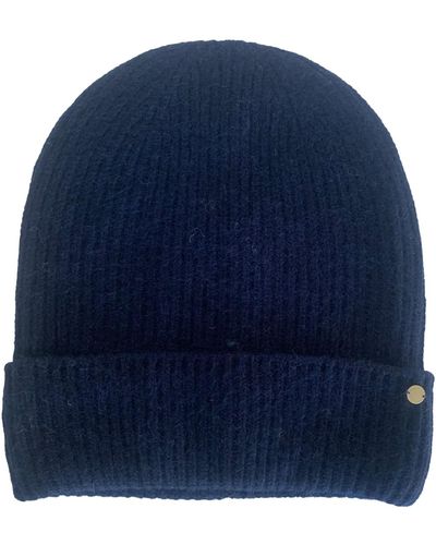 tirillm "holly" Rib Knitted Cashmere Hat -navy - Blue