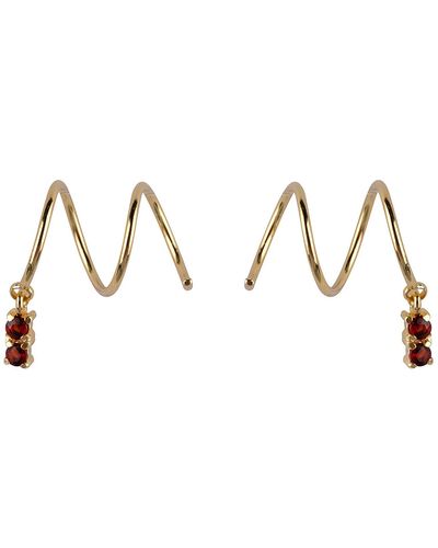 Ana Dyla Rumi Garnet Earrings - Metallic