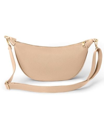 Betsy & Floss Neutrals Ambra Crossbody Waist Bag In Light Taupe - White