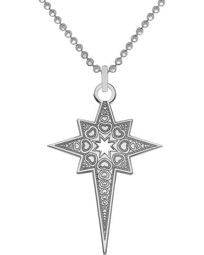CarterGore Small Sterling Silver North Star Pendant Necklace - Metallic
