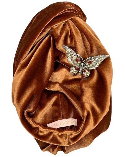 Julia Clancey Butterfly Cocoa Turban - Brown