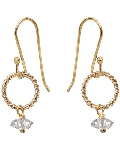 Mirabelle Neutrals Alexis Herkimer Diamond Earrings - Metallic