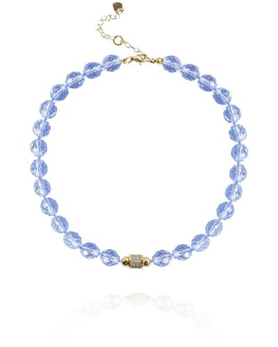 Saule Label Leni Mini Necklace In Sky - Blue