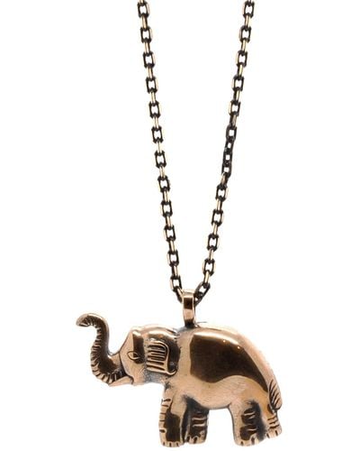 Ebru Jewelry Symbol Of Luck Elephant Long Chain Necklace - Metallic