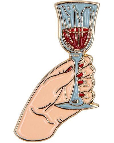 Make Heads Turn Enamel Pin Glass Of Wine - Red