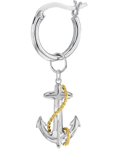 True Rocks Mini Anchor Charm 2-tone Sterling With 18kt Gold Plate Detail On Hoop - Metallic