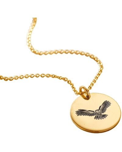 Posh Totty Designs Yellow Plated Owl Spirit Animal Necklace - Metallic