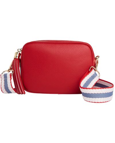Betsy & Floss Verona Crossbody Tassel Bag With Nautical Strap - Red