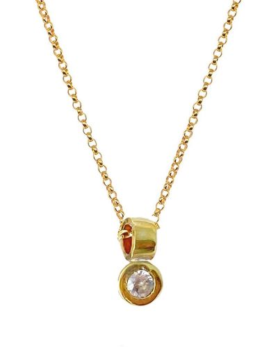 Lily Flo Jewellery Circinius Solitaire Diamond Pendant Necklace - Metallic