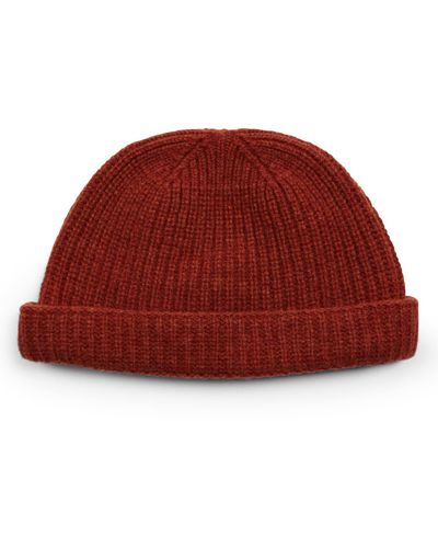 Burrows and Hare Lambswool Beanie Hat - Red