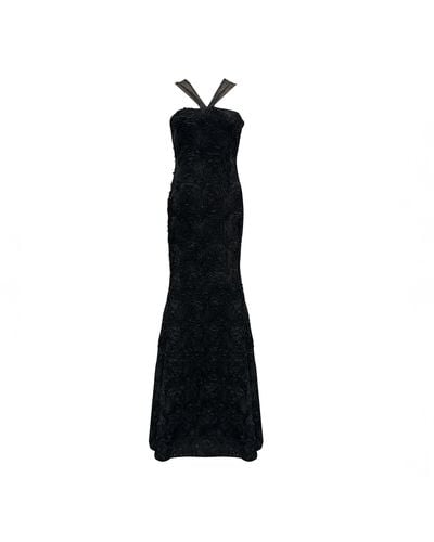 Meraki Official Rose Tulle Gown - Black