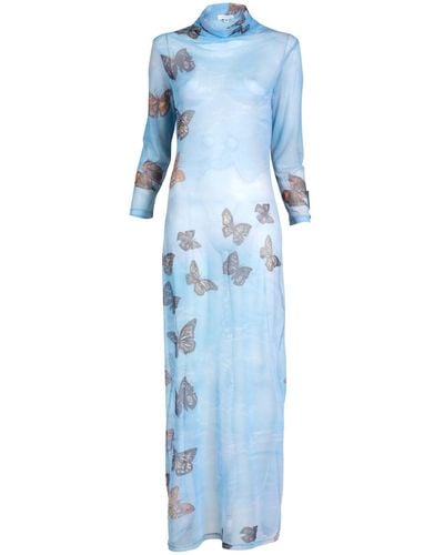 Ala von Auersperg Aurora Mesh T-shirt Dress In Papillon - Blue