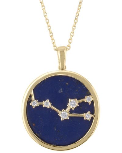 LÁTELITA London Zodiac Lapis Lazuli Gemstone Star Constellation Pendant Necklace Gold Taurus - Blue