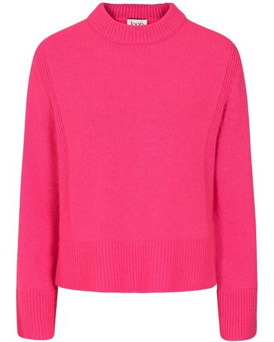 Loop Cashmere Cropped Cashmere Sweatshirt In Cherry Pink