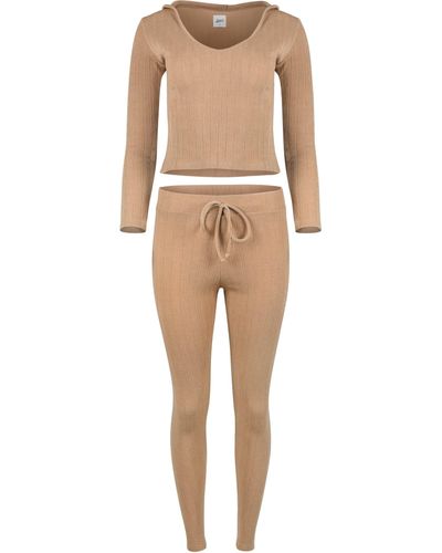 Lezat Neutrals Miranda Cozy Sweater Hoodie & Legging Set Peanut Butter - Natural