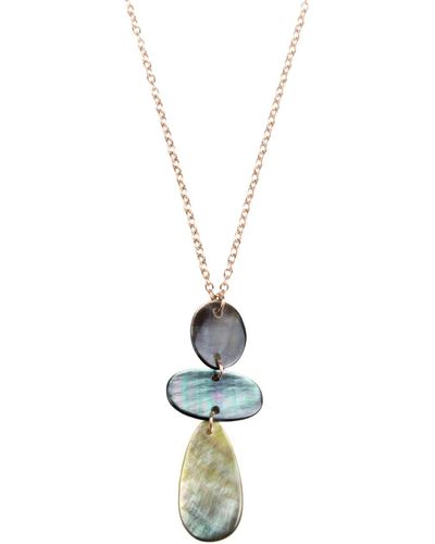 LIKHÂ Mother-of-pearl Raindrop Necklace With Rose Gold Chain - Metallic