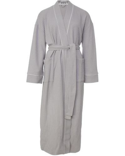 Pretty You London Luxury Suite Waffle Robe In - Grey